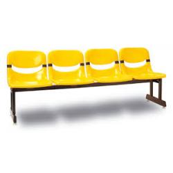 เก้าอี้แถวพลาสติก เกรดA โครงขาเหล็กพ่นดำ