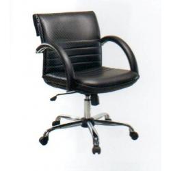 เก้าอี้สำนักงานมีโช๊คปรับสูงต่ำ ที่วางแขนโครงเหล็กเสริมฟองน้ำหุ้มหนัง