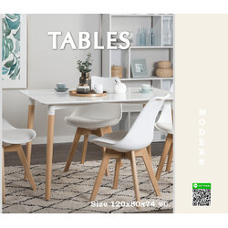 โต๊ะอาหาร โต๊ะกาแฟโมเดิร์น ขนาด 120x80x74 ซม.