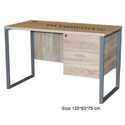 โต๊ะทำงานขาเหล็กพร้อมลิ้นชัก มีกุญแจล็อก ขนาด 120 ซม.