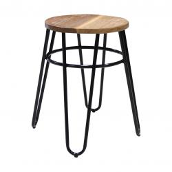 เก้าอี้เหล็กสไตล์โมเดิร์นพร้อมที่นั่งไม้