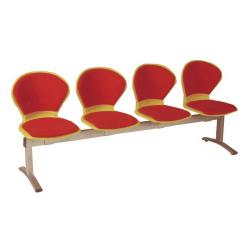 เก้าอี้แถว ที่นั่งและหลังพิงมีเสริมเบาะ โครงขาเหล็กมี 3 ขนาด