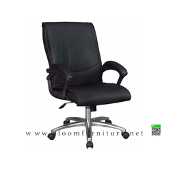 เก้าอี้สำนักงานหุ้มหนัง มีโช๊คปรับสูง-ต่ำ ขนาด 63*70*106-114 ซม.