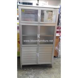 ตู้กับข้าว เก็บเก็บภาชนะ SANKI ขนาด 99*51*175.5 ซม.พิเศษ มีปุ่มปรับระดับรองใต้ขาตู้