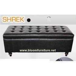 เก้าอี้สตูลหนัง เปิดฝาเป็นกล่องเก็บของได้ ขนาด 120*47*45 ซม.