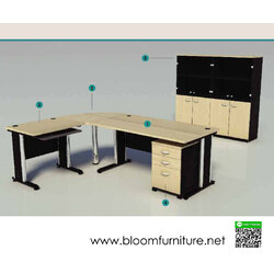 โต๊ะทำงานผู้บริหารตัวแอล Set Link5 ขนาด 215*165*75 ซม.