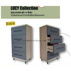 ตู้ลิ้นชักไม้เคลือบผิว PVC ทั้งตู้ มีรุ่น 3 และ 4 ลิ้นชัก
