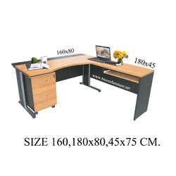 โต๊ะทำงานผู้บริหารตัวแอล รุ่น MAJOR ขนาด 160x180x75 ซม.