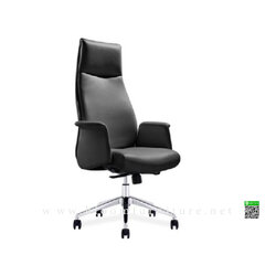 เก้าอี้ผู้บริหารหุ้มหนัง PU ขาอลูมิเนียมปัดเงา ขนาด 71.5x65x120.5 ซม.