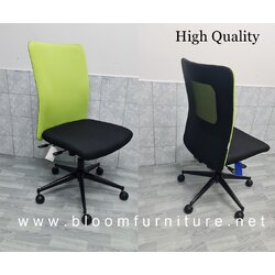 Premium Grade เก้าอี้สำนักงาน พนักพิงเตี้ย ขาเหล็กพ่นดำ