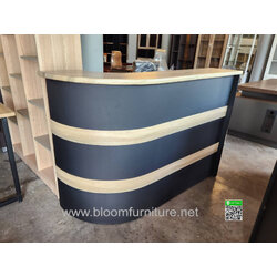 โต๊ะเคาเตอร์หน้าโค้งพร้อมลิ้นชัก ขนาด 120 - 200 ซม. งานสั่งผลิต Click เพื่อดูตัวอย่างสี