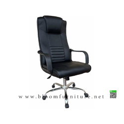 เก้าอี้พนักพิงสูงระดับศรีษะ หุ้มหนังขาเหล็ก ขนาด 68*70*118-126 ซม.