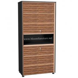 ตู้เก็บเอกสารผิวเมลามีนทรงสูง ขอบตัดด้วยสีโรสโกลด์ Zebrano RoseGold