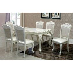 ชุดโต๊ะอาหารเจ้าหญิงสีขาว ผิว Hi gloss รุ่น Princess ขนาด 150*90*75 ซม.