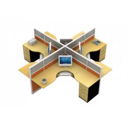 โต๊ะทำงานกลุ่มพร้อม Partition กั้น ขนาด 328*328*120 ซม.