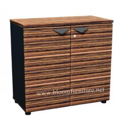 ตู้เก็บเอกสารผิวเมลามีน 2 บานเปิด Zebrano RoseGold