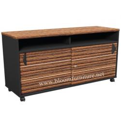 ตู้เก็บเอกสารผิวเมลามีนบานเลื่อน Zebrano RoseGold