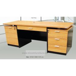 โต๊ะทำงานขนาดใหญ่ ขนาด 150*60*75 ซม. สีเชอร์รี่/ดำ, ขาว/ส้ม/เขียว