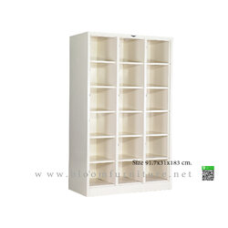 ชั้นวางหนังสือเหล็ก ชั้นเอนกประสงค์ 18 ช่อง ขนาด 91.7x31x183 ซม.