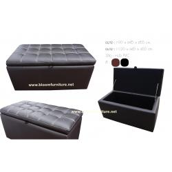 เก้าอี้สตูลหุ้มหนังฝาเปิดเก็บของได้ ขนาด 90 ซม. และ 120 ซม.