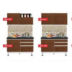 ชุดครัวสำเร็จรูป พร้อมตู้ลอยติดผนัง / Zebrano ขนาด120 ซม.