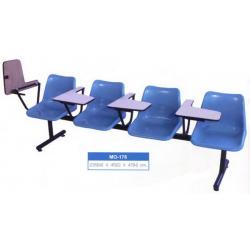 เก้าอี้เลคเชอร์แถว เบาะนั่งและหลังพิงพลาสติก PP ฉีดขึ้นรูป ขนาด 2-4 ที่นั่ง