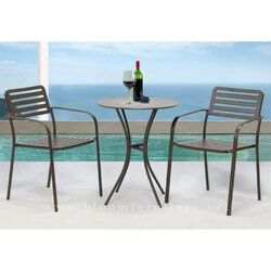 ชุดโต๊ะกาแฟเหล็กพ่นสี ขนาดโต๊ะ 60x60x72 ซม. พร้อมเก้าอี้ 2 ตัว