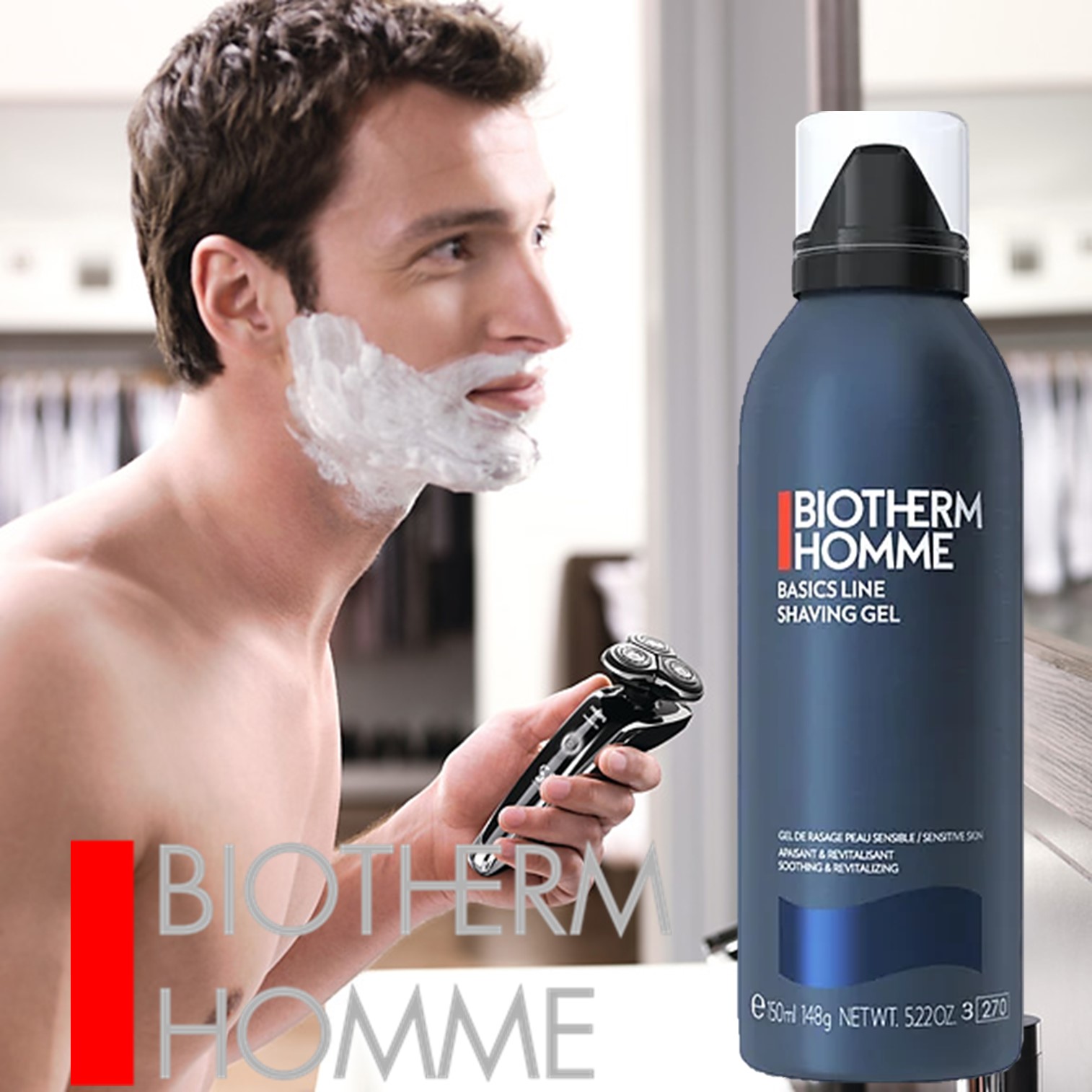 BIOTHERM Homme Basics Line Shaving Gel 150mL เจลโฟมโกนหนวดสูตรพิเศษจากไบโอเธิร์มสินค้านำเข้าจากต่างประเทศของแท้พร้อมส่ง