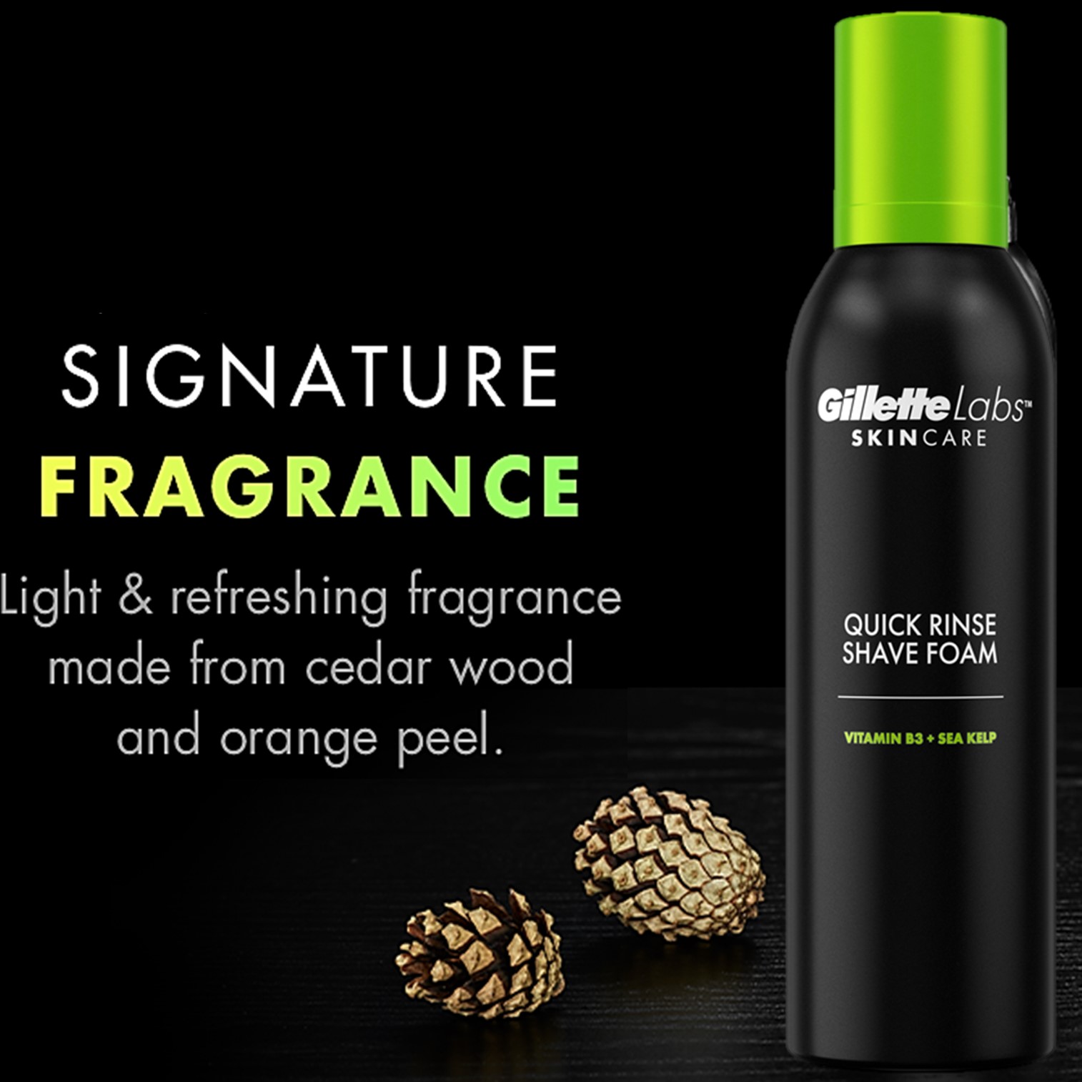 Gillette Labs by Gillette Quick Rinse Shaving Foam for Men 240ml โฟมโกนหนวดสูตรพิเศษมีส่วนผสมของวิตามินบีบำรุงผิวสินค้านำเข้าจากออสเตรเลียพร้อมส่ง