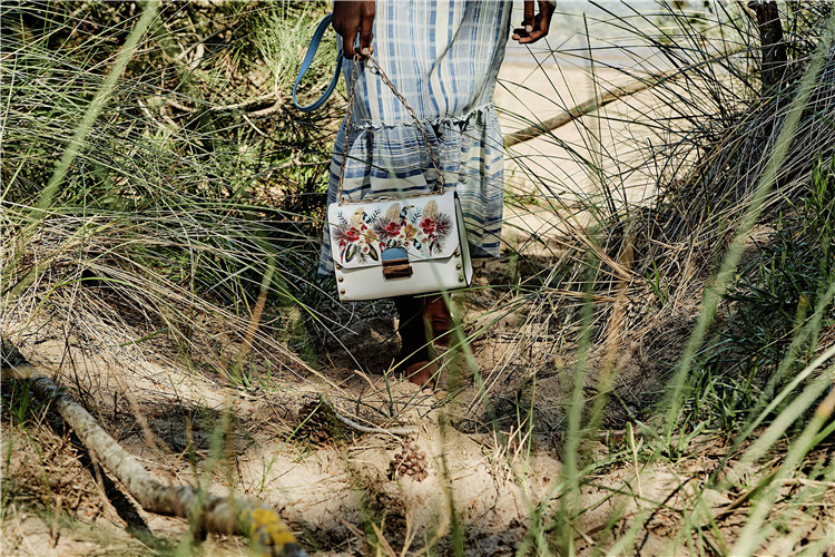 Stradivarius Messenger Bag With Large Embroidered Flowers