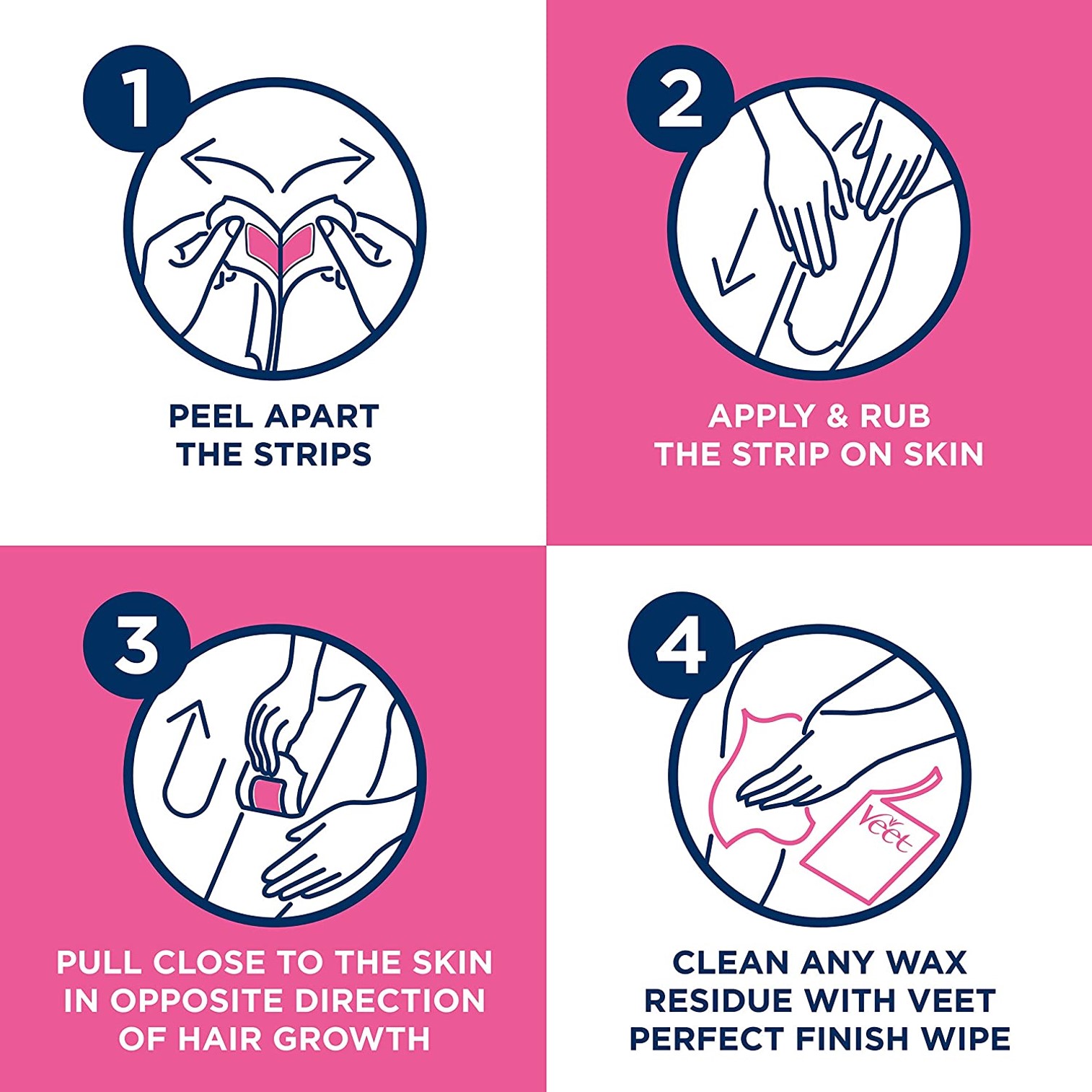 Veet Pure Hair Removal Cold Wax Strips Legs&Body Sensitive Skin 40Sheets แผ่นกำจัดขนสูตรอ่อนโยนสำหรับผิวบริเวณร่างกายสินค้านำเข้าจากออสเตรเลีย