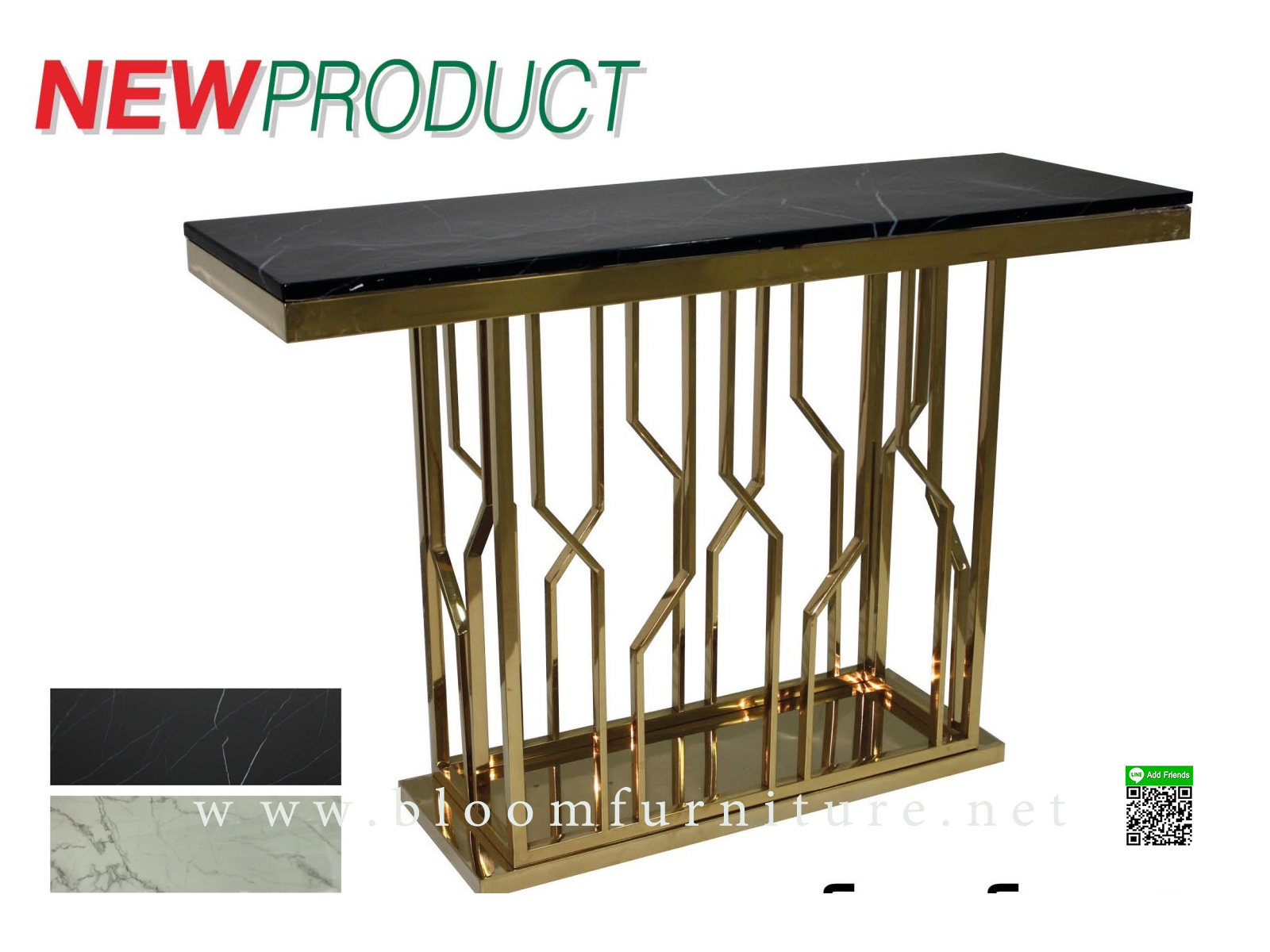 โต๊ะคอนโซลหน้า TOP หินเทียมเคลือบลาย ขนาด 120x40x80 ซม.