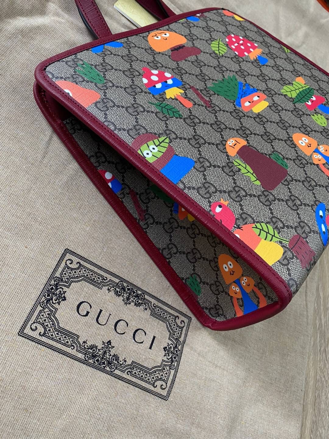 New Gucci Mushroom Print Tote