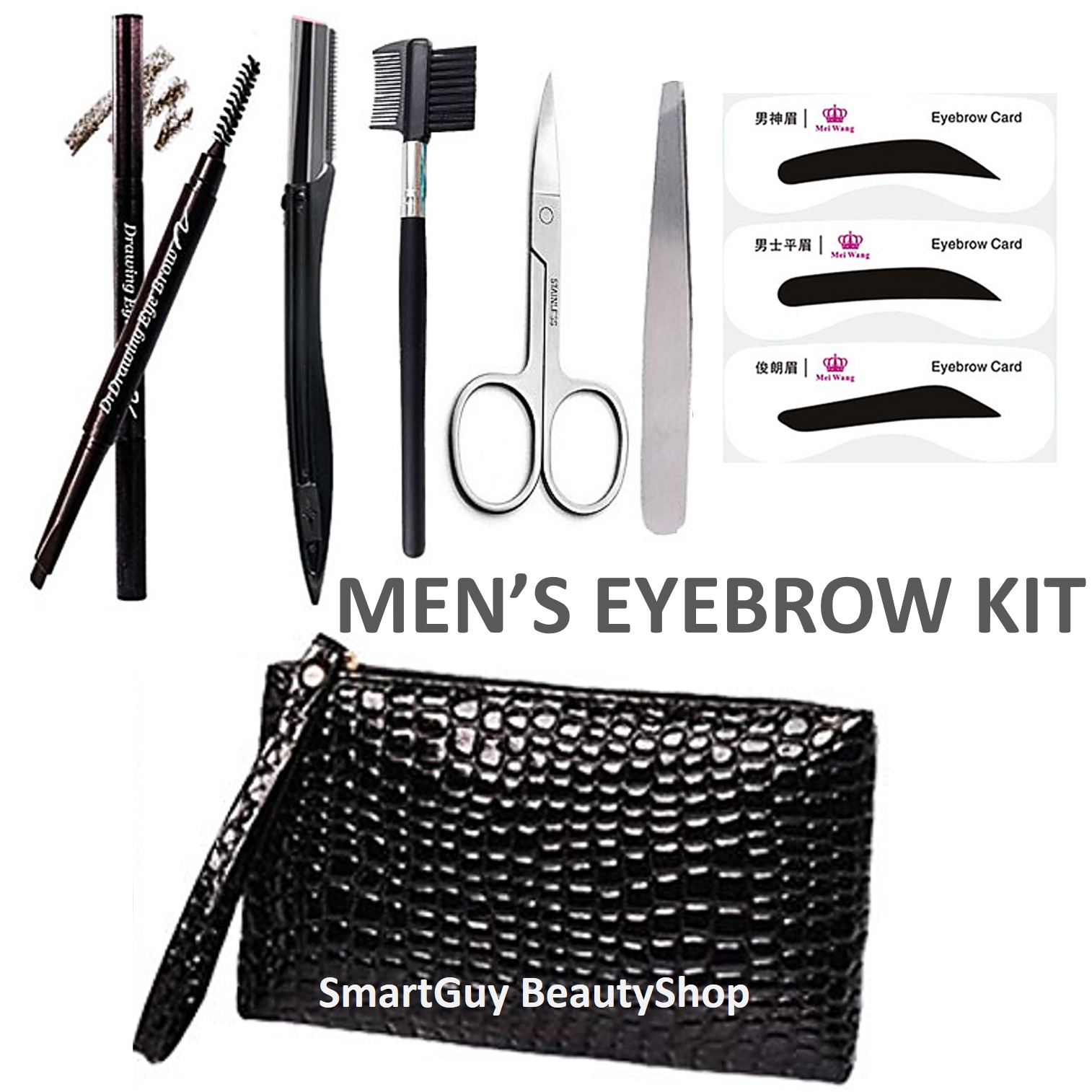 ชุดผลิตภัณฑ์เขียนคิ้วผู้ชายครบสูตรหล่อเนี๊ยบดูดีในเซ็ตเดียว Men Eyebrow Kit