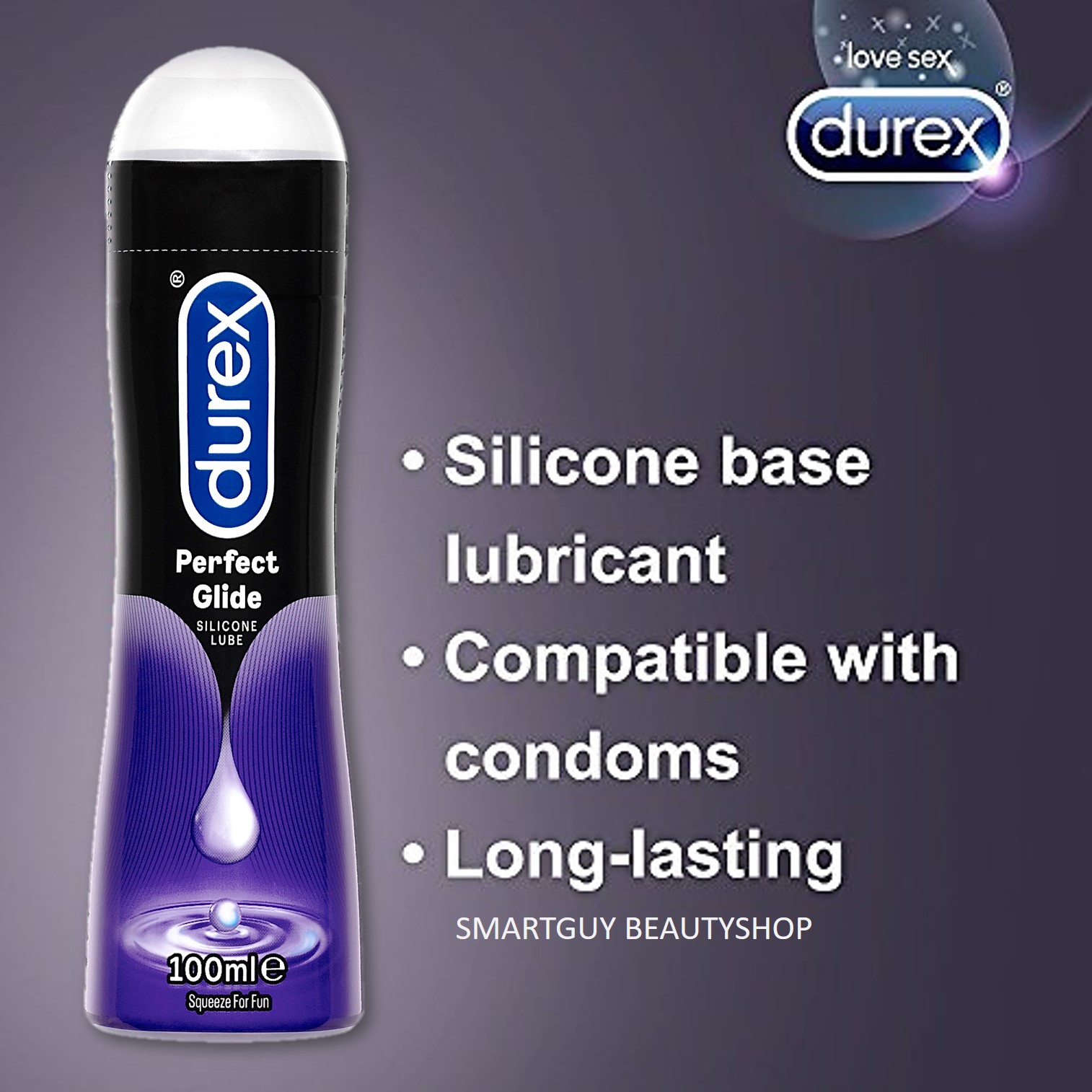 Durex Perfect Glide Silicone Lube 100mL ผลิตภัณฑ์เจลหล่อลื่นสูตรซิลิโคนเนื้อบางเบากลิ่นหอมใหม่จากดูเร็กซ์ สินค้านำเข้าจากต่างประเทศ
