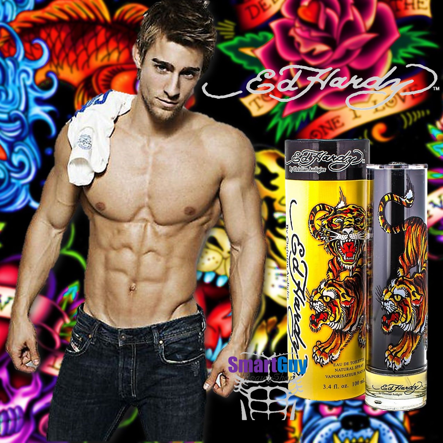 Ed Hardy Eau De Toilette Natural Spray Vaporisateur 100ml. น้ำหอมลิขสิทธิ์แท้จากเอ็ดฮาร์ดี้ กลิ่นหอมไฮโซสุดเซ็กซี่สำหรับผู้ชายที่มาพร้อมความมั่นใจผสานความเซ็กซี่ร้อนแรง สินค้านำเข้าของแท้ 100%