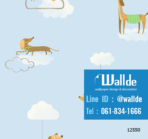 วอลเปเปอร์ห้องเด็ก วอลเปอร์ลายการ์ตูน ลายหมา