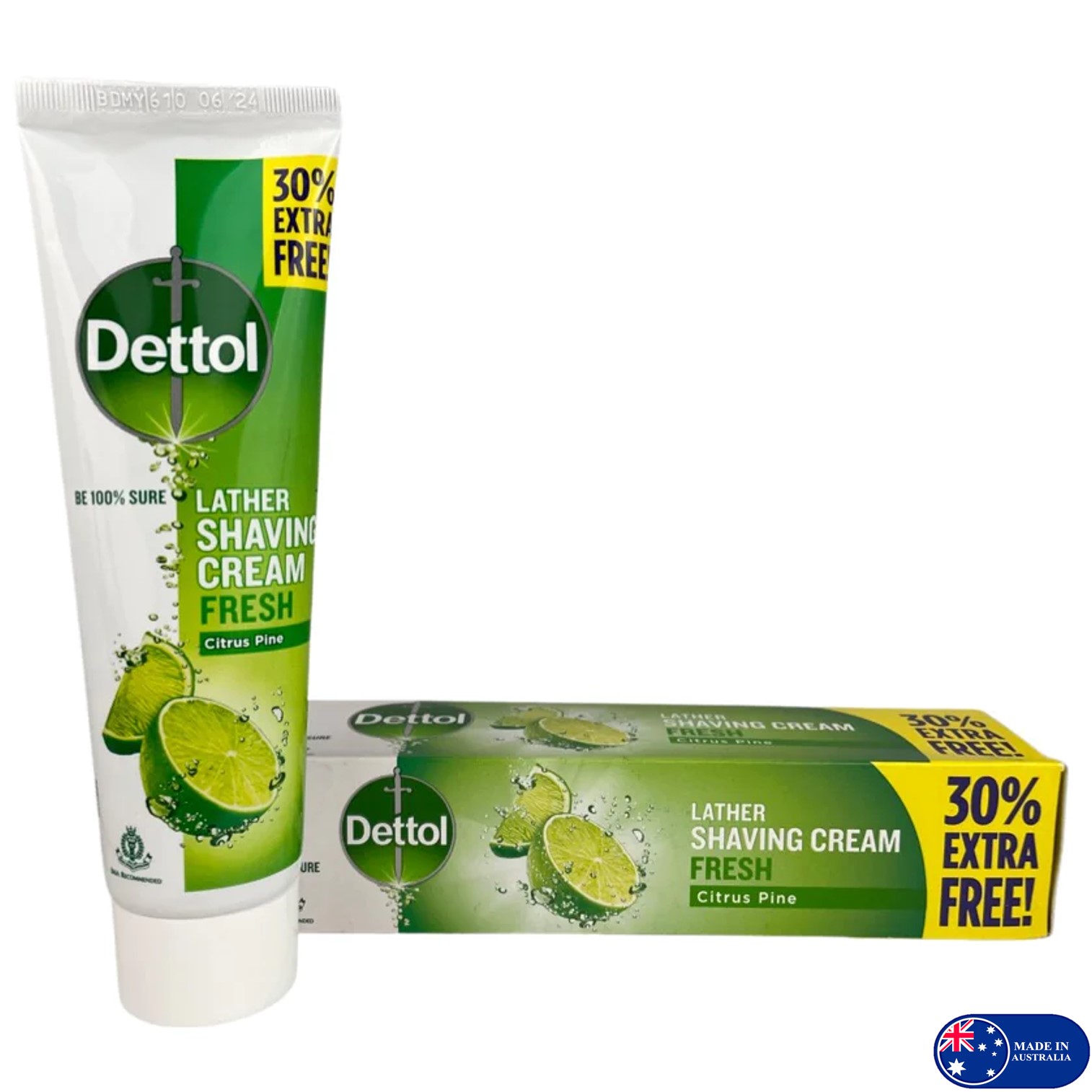 Dettol lather shaving cream Fresh Cutrus Pine 78g ครีมโกนหนวดสูตรอ่อนโยนกับผิวสินค้านำเข้าจากต่างประเทศพร้อมส่ง