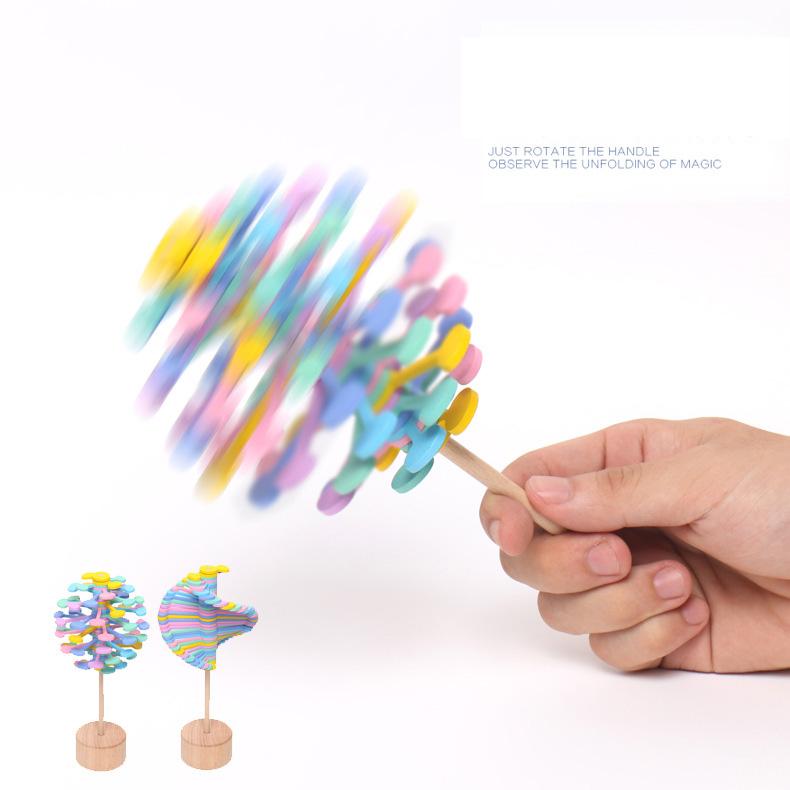 Spin lollipop แท่งไม้ปั่นมือ มหัศจรรย์ Helicone - Rotary Relief Bar lollipopter prop ถ่ายรูป