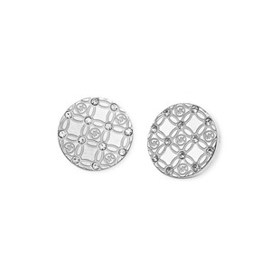 MK Heritage Monogram Crystal Set Earring-Silver