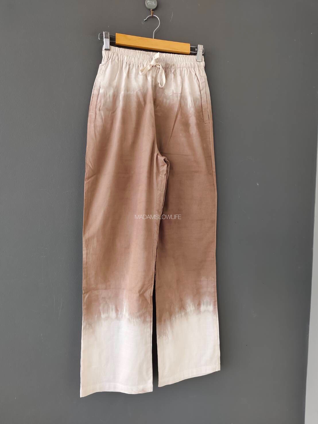 กางเกงขายาว มัดย้อมสีน้ำตาล Size: S M L XL