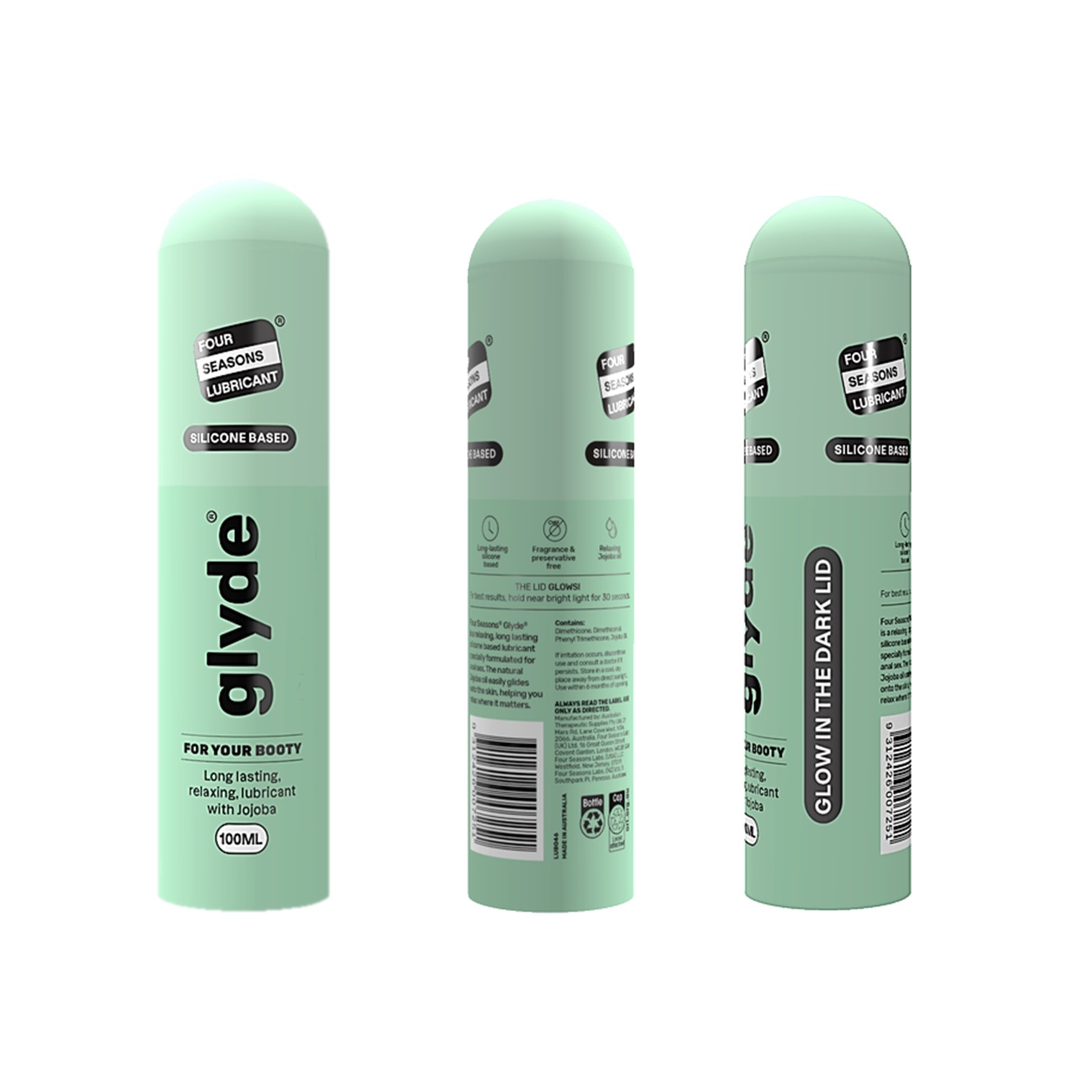 Four Seasons Glyde Lubricant Silicone Based 100ml เจลหล่อลื่นสูตรซิลิโคนเนื้อบางเบาพิเศษสินค้านำเข้าจากออสเตรเลียของแท้พร้อมส่ง