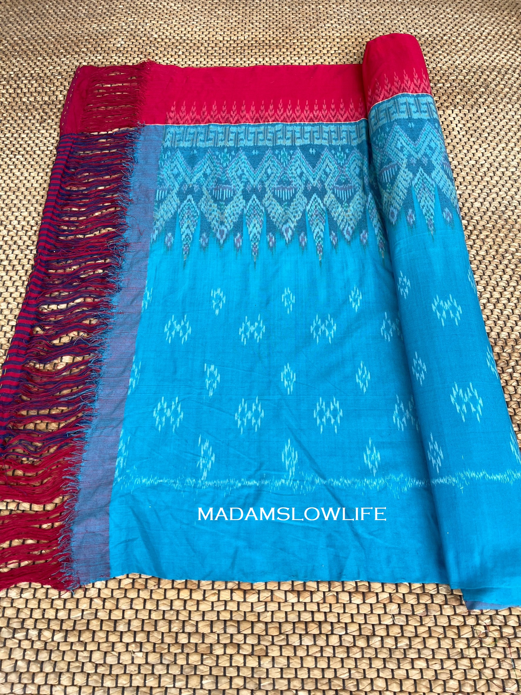 ผ้าฝ้ายทอมือ Cotton Fabric Hand Weaved ขนาด 96cm*100cm Hand made