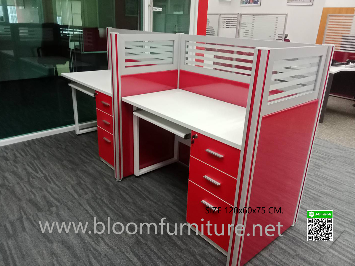 โต๊ะทำงานกลุ่ม Call Center ขนาดโต๊ะ 120x60x75 ซม. (ขนาดและสีปรับได้ตามต้องการ)