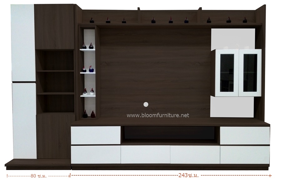 ตู้วางทีวี Media ไม้อัดปิดผิวเมลามีน ขนาด ก.323 x ล.50 x ส.200 ซม.