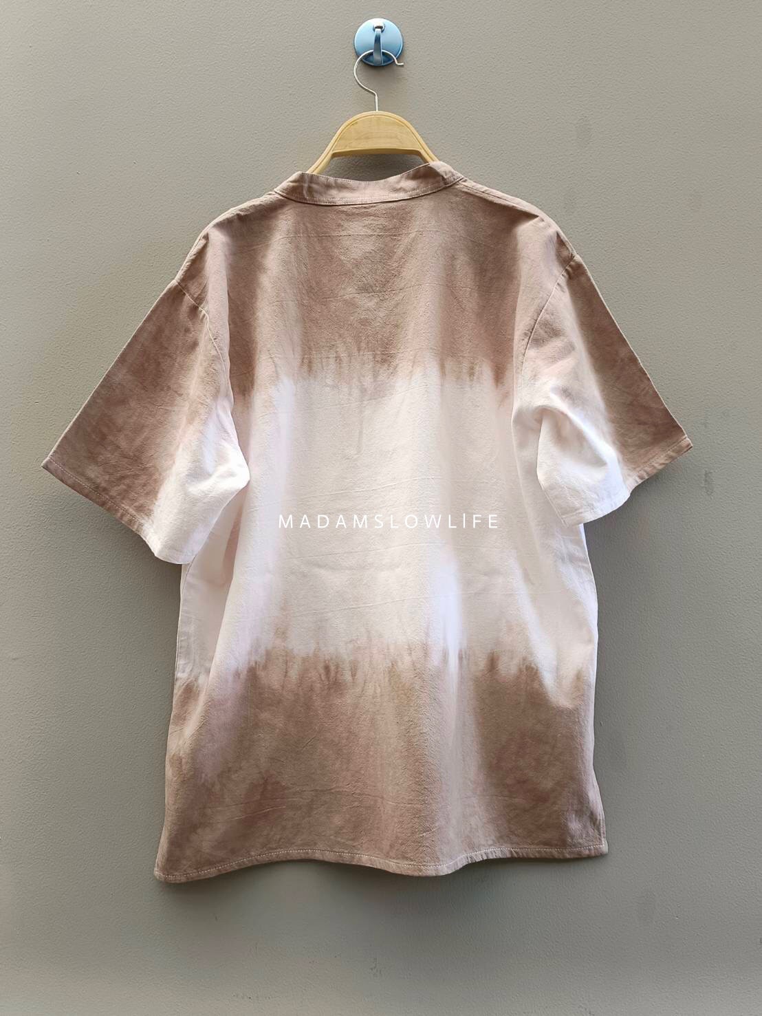 เสื้อคอจีนผู้ชาย มัดย้อมสีปลอดสารพิษ Size: 42 44 46 48 50