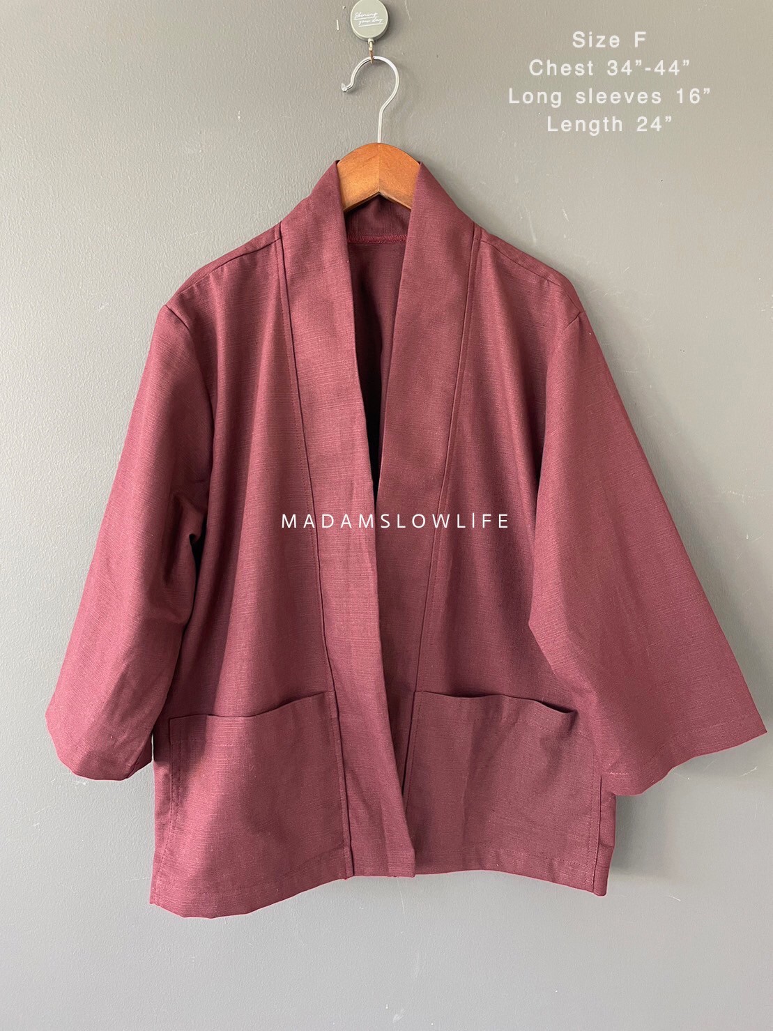 เสื้อคลุม คอตตอน ผ้าคอตตอนมีเทกเจอร์ Size:F