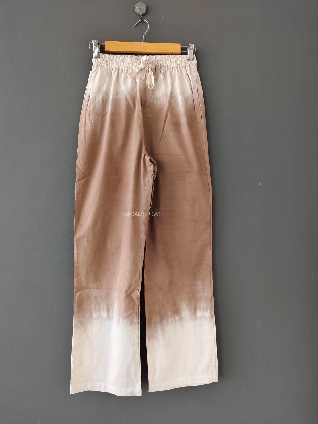 กางเกงขายาว มัดย้อมสีน้ำตาล Size: S M L XL
