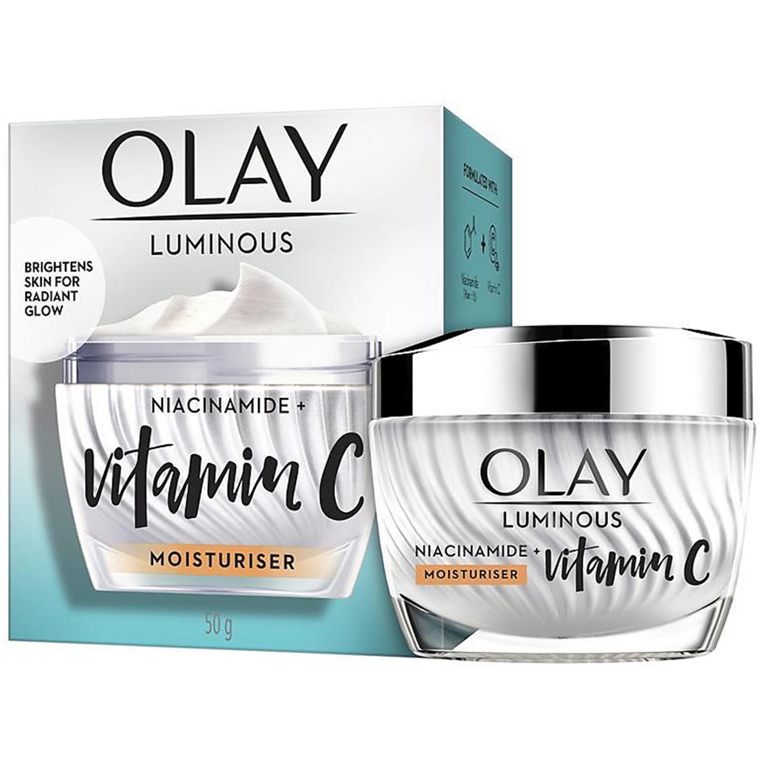 Olay Luminous Niacinamide+Vitamin C Moisturiser 50g ครีมบำรุงผิวหน้าขาวกระจ่างใสสูตรวิตามินซีเข้มข้นสินค้านำเข้าจากออสเตรเลียของแท้พร้อมส่ง