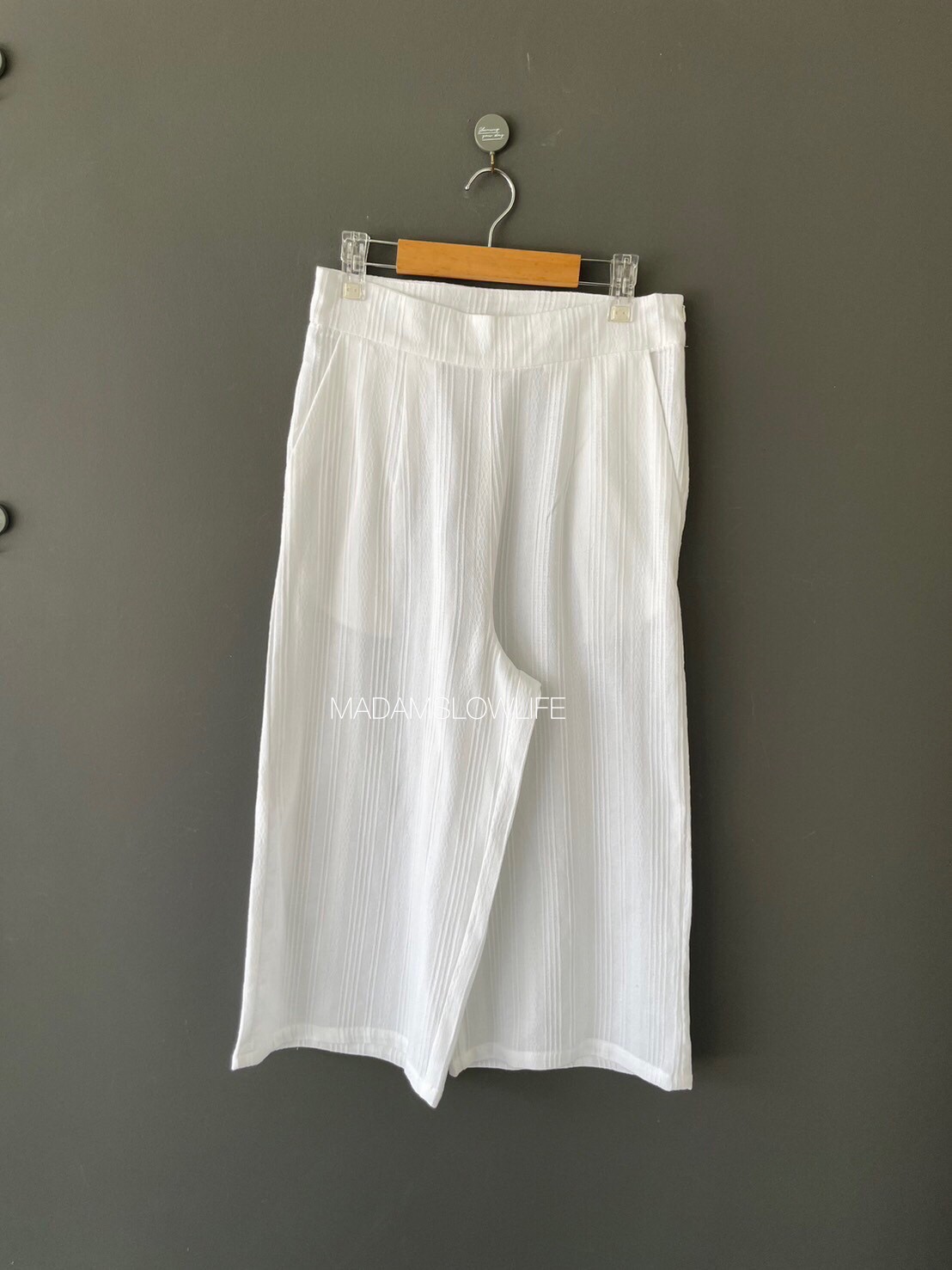 กางเกงขา 5 ส่วน ผ้าคอตตอนแบบมีเทคเจอร์ มีซิปซ่อนด้านข้าง มีกระเป๋า S M L XL 2XL 3XL